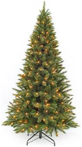 Новогодняя ёлка Triumph Tree Лесная красавица стройная 230 см 304 лампы зелёная