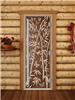 Дверь для сауны DoorWood (Дорвуд) 60x180 Престиж (с рисунком) Бамбук и бабочки левая (бронза)