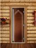 Дверь для сауны DoorWood (Дорвуд) 70x170 Престиж (с рисунком) Арка левая (бронза)