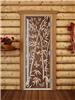 Дверь для сауны DoorWood (Дорвуд) 70x180 Престиж (с рисунком) Бамбук и бабочки левая (бронза)