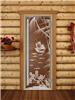 Дверь для сауны DoorWood (Дорвуд) 70x190 Престиж (с рисунком) Голубая лагуна левая (бронза)