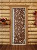 Дверь для сауны DoorWood (Дорвуд) 80x190 Престиж (с рисунком) Цветы и бабочки правая (бронза)