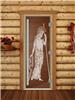 Дверь для сауны DoorWood (Дорвуд) 70x180 Престиж (с рисунком) Рим левая (бронза)