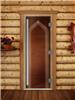 Дверь для сауны DoorWood (Дорвуд) 80x190 Престиж (с рисунком) Арка левая (бронза)