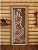 Дверь для сауны DoorWood (Дорвуд) 80x190 Престиж (с рисунком) Искушение правая (бронза)