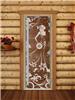 Дверь для сауны DoorWood (Дорвуд) 80x200 Престиж (с рисунком) Девушка в цветах правая (бронза)