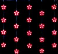 Гирлянда-дождь (плей-лайт) светодиодная Rich Led Занавес Звезды(20шт), красный, 220В, 2х2м