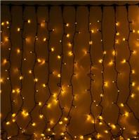 Гирлянда-дождь (плей-лайт) светодиодная Rich Led 2*3 м, 220 В, пост. св., IP65, желтый, пр. черный
