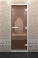 Дверь для турецкой бани DoorWood (Дорвуд) 90x200 Алюминиевый профиль Бронза