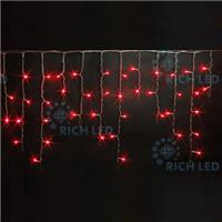 Гирлянда-бахрома светодиодная Rich Led 3*0.5 м, Белый резиновый провод красный