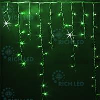 Гирлянда-бахрома светодиодная Rich Led 3*0.9 м, МЕРЦАНИЕ (флэш-вспышки) зеленый