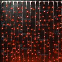 Гирлянда-дождь (плей-лайт) светодиодная Rich Led 2*9 м, 1800 LED. Прозрачный провод, красный