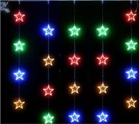 Гирлянда-дождь (плей-лайт) светодиодная Rich Led Занавес Звезды(20шт., мультицвет), 2х2м, 220В