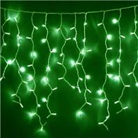 Гирлянда-бахрома светодиодная Rich Led 3*0,5 м, мерцание, IP65, зеленый, провод белый