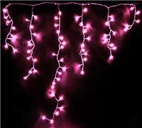 Гирлянда-бахрома светодиодная Rich Led 3*0,5 м, мерцание, розовый, провод прозрачный