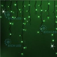 Гирлянда-бахрома светодиодная Rich Led 3*0.9 м, МЕРЦАНИЕ Черный провод. зеленый