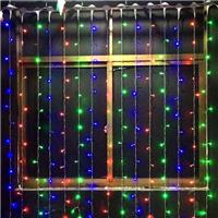 Гирлянда-дождь (плей-лайт) светодиодная Rich Led 2*3 м с динамикой, Прозрачный провод.мульти