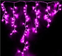 Гирлянда-бахрома светодиодная Rich Led 3*0,5 м, мерцание, фиолет., провод прозрачный