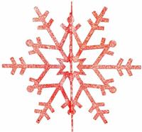 Ёлочные украшения Neon-Night Снежинка резная 3D, 61 см, цвет красный