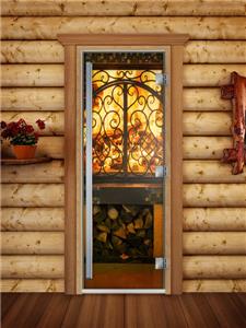Дверь для сауны DoorWood (Дорвуд) 70x190 Престиж Фотопечать A041 левая