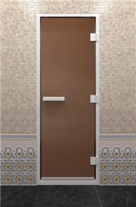 Дверь для турецкой бани DoorWood (Дорвуд) 80x190 Алюминиевый профиль Бронза матовое