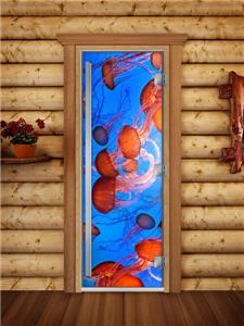 Дверь для сауны DoorWood (Дорвуд) 80x190 Престиж Фотопечать A088 правая