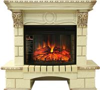 Портал для электрокамина Royal Flame каменный Pierre Luxe шампань, слоновая кость с патиной