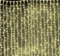 Гирлянда-дождь (плей-лайт) светодиодная Rich Led 2*6 м, 220 В, пост.св. IP65, тепл.белый, пр.белый