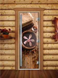 Дверь для сауны DoorWood (Дорвуд) 70x190 Престиж Фотопечать A009 левая