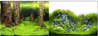 Двусторонний фон для аквариума Nature 30см, Затопленный лес / Камни с растениями