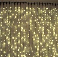 Гирлянда-дождь (плей-лайт) светодиодная Rich Led 2*6 м, 220 В мерцание, IP65, тепл.белый, пр.черный