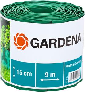 Бордюр для клумбы зеленый Gardena, высота 15 см, длина 9 м