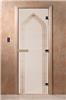 Дверь для сауны DoorWood (Дорвуд) 60x180 Основная серия Арка (сатин) правая