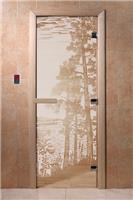 Дверь для сауны DoorWood (Дорвуд) 70x190 Основная серия Рассвет (сатин) правая
