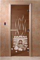 Дверь для сауны DoorWood (Дорвуд) 80x200 Основная серия Банька (бронза) правая