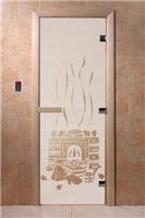 Дверь для сауны DoorWood (Дорвуд) 80x200 Основная серия Банька (сатин) правая