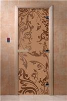 Дверь для сауны DoorWood (Дорвуд) 80x200 Основная серия Венеция (бронза матовое) правая
