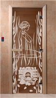 Дверь для сауны DoorWood (Дорвуд) 80x200 Основная серия Волшебный пар (бронза) правая