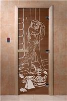 Дверь для сауны DoorWood (Дорвуд) 80x200 Основная серия Дженифер 2 (бронза) правая