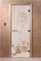 Дверь для сауны DoorWood (Дорвуд) 80x200 Основная серия Дженифер 2 (сатин) правая