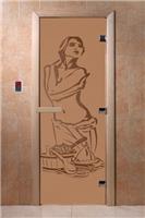 Дверь для сауны DoorWood (Дорвуд) 80x200 Основная серия Искушение (бронза матовое) правая
