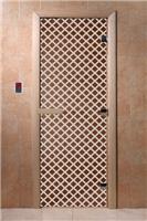 Дверь для сауны DoorWood (Дорвуд) 80x200 Основная серия Мираж (бронза) правая