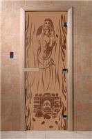 Дверь для сауны DoorWood (Дорвуд) 80x200 Основная серия Горячий пар (бронза матовая) правая