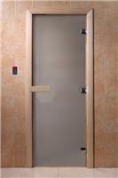 Дверь для сауны DoorWood (Дорвуд) 80x200 Основная серия Теплое утро 200x80 (сатин, листва) правая