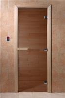 Дверь для сауны DoorWood (Дорвуд) 70x190 Основная серия Теплый день (бронза, хвоя) правая