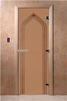 Дверь для сауны DoorWood (Дорвуд) 70x170 Основная серия Арка (бронза матовая) правая