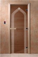 Дверь для сауны DoorWood (Дорвуд) 70x200 Основная серия Арка (бронза) правая