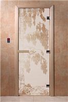 Дверь для сауны DoorWood (Дорвуд) 60x180 Основная серия Берёза (сатин) правая