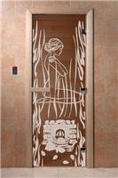 Дверь для сауны DoorWood (Дорвуд) 60x190 Основная серия Волшебный пар (бронза) правая