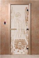 Дверь для сауны DoorWood (Дорвуд) 60x180 Основная серия Волшебный пар (сатин) правая